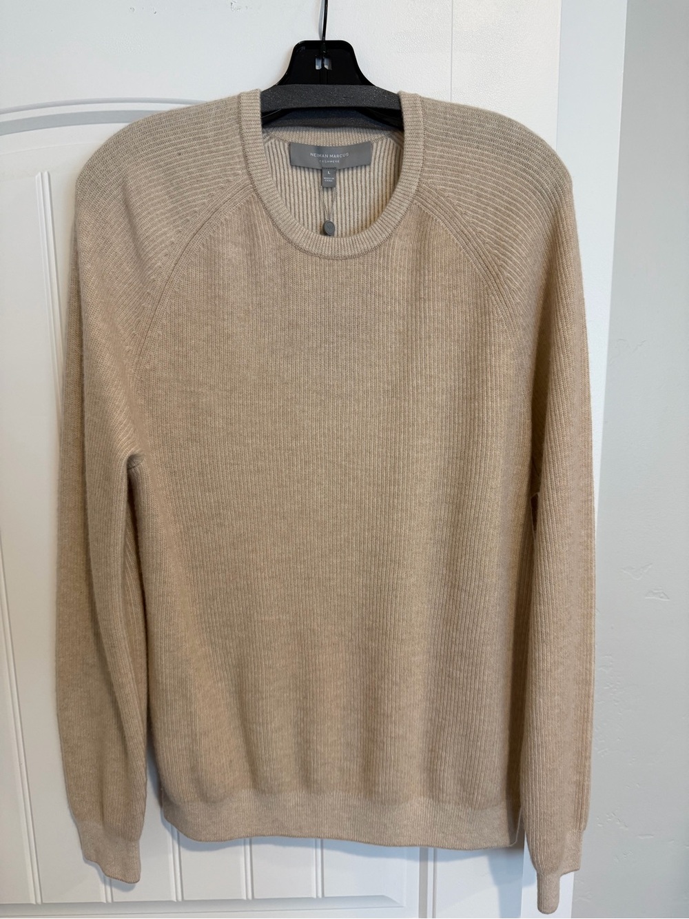 Neiman Marcus Men's Crewneck Sweater - Light Beige